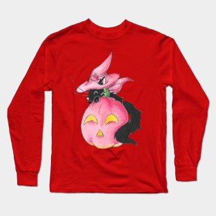 Pink Pumpkin Witch Long Sleeve T-Shirt